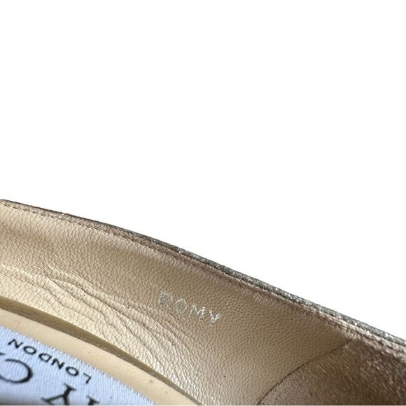 Jimmy Choo Romy 100 Silver Glitter Pointed Toe Stiletto High Heel Pumps EU 38 - Picture 11 of 12